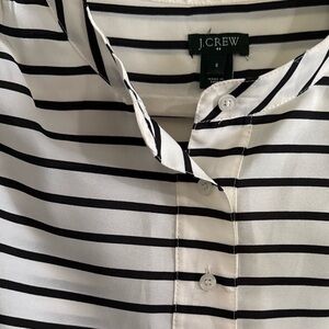 J. Crew Black and White Striped Button-Up Shirt